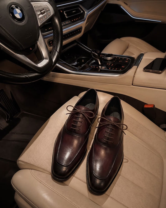Martin Germont Signore Signature-Stitch Oxford Shoes in Royal Brown