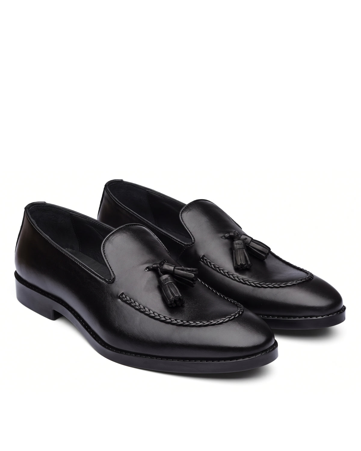 Lorenzo Tassel Loafers | Obsidian Black, pair view