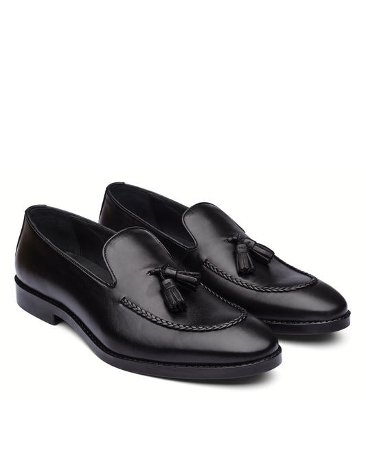 Lorenzo Tassel Loafers | Obsidian Black, pair view