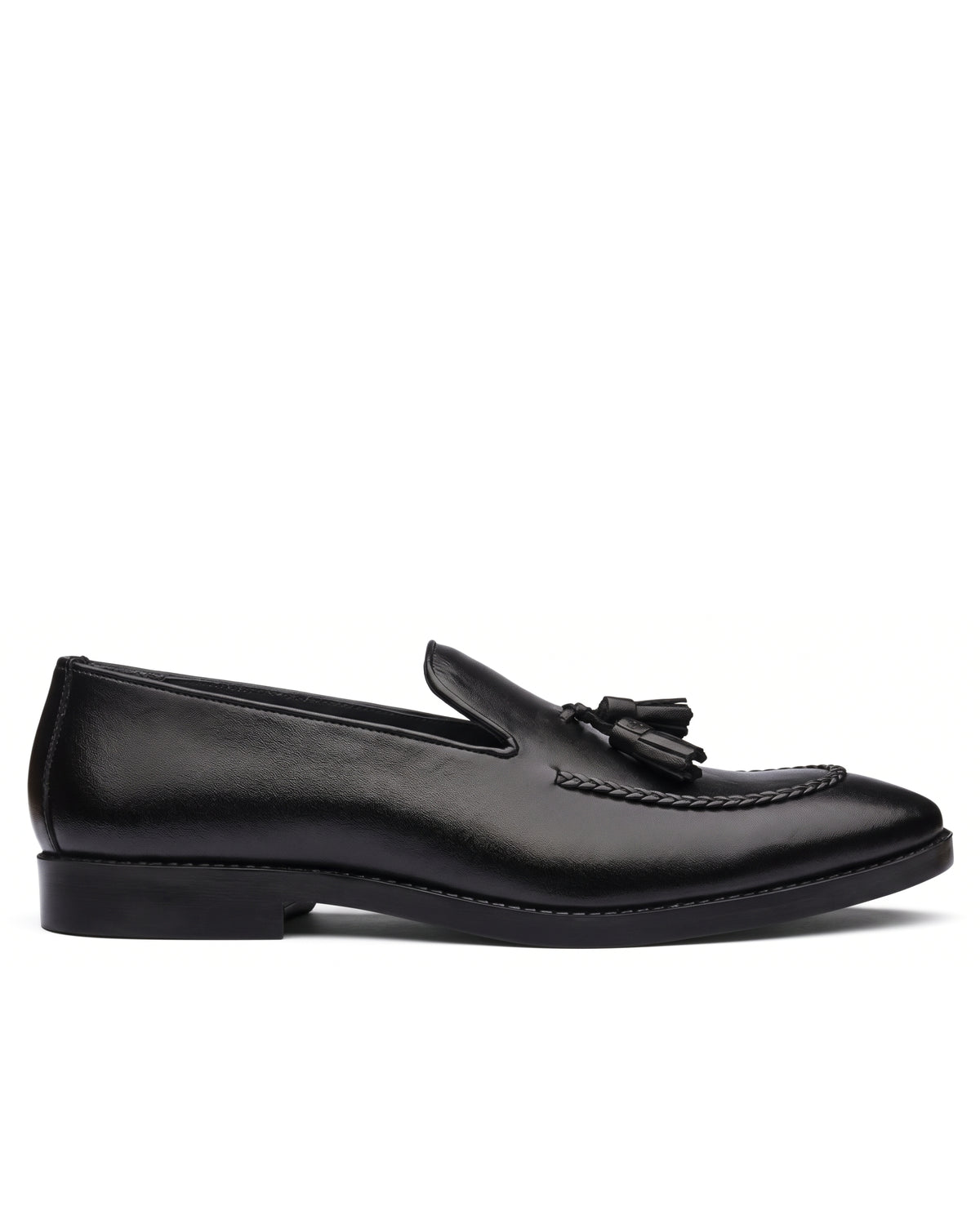 Lorenzo Tassel Loafers | Obsidian Black, side profile