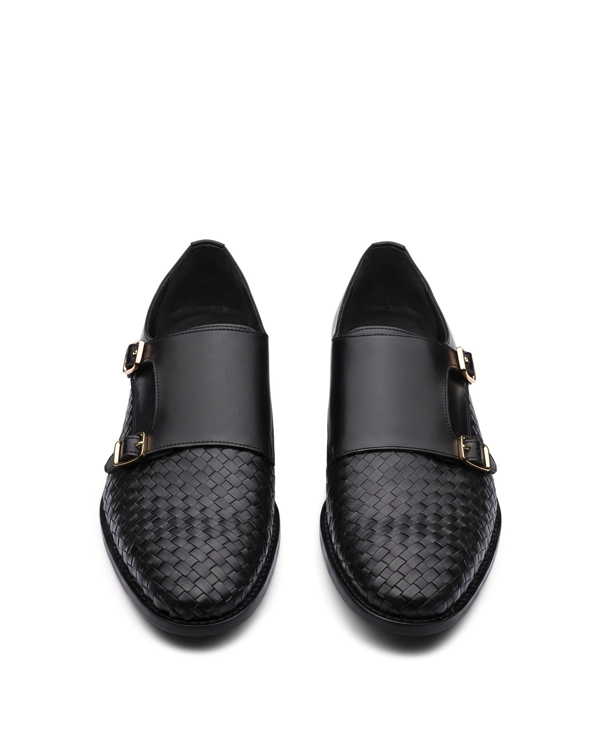 Vittorio Woven-Effect Double-Buckle Loafers | Obsidian Black, additional view