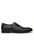 Vittorio Woven-Effect Double-Buckle Loafers | Obsidian Black