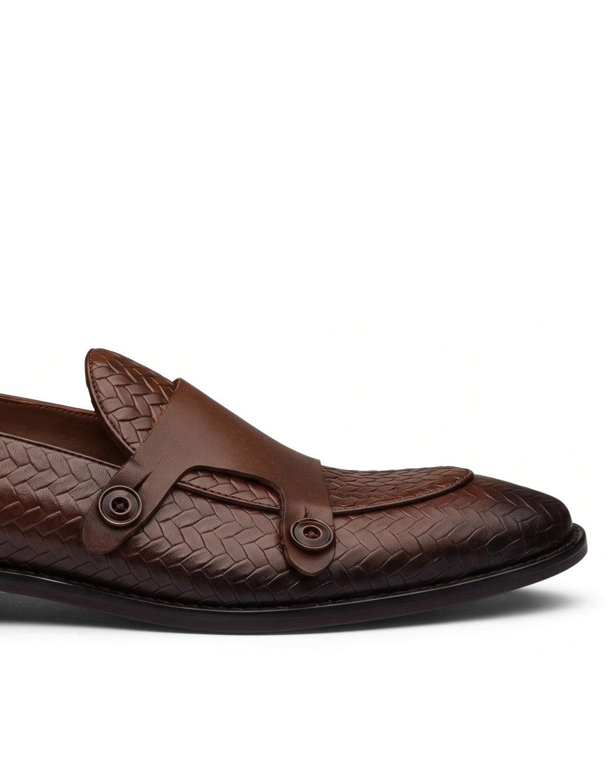 Regente Woven-Effect Side-Strap Loafers | Chestnut Brown