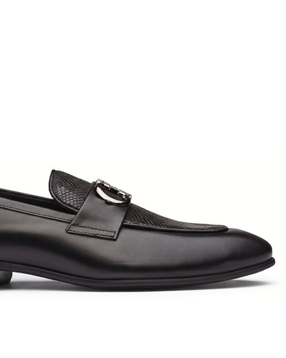 Imperio Embossed Horsebit Loafers | Obsidian Black