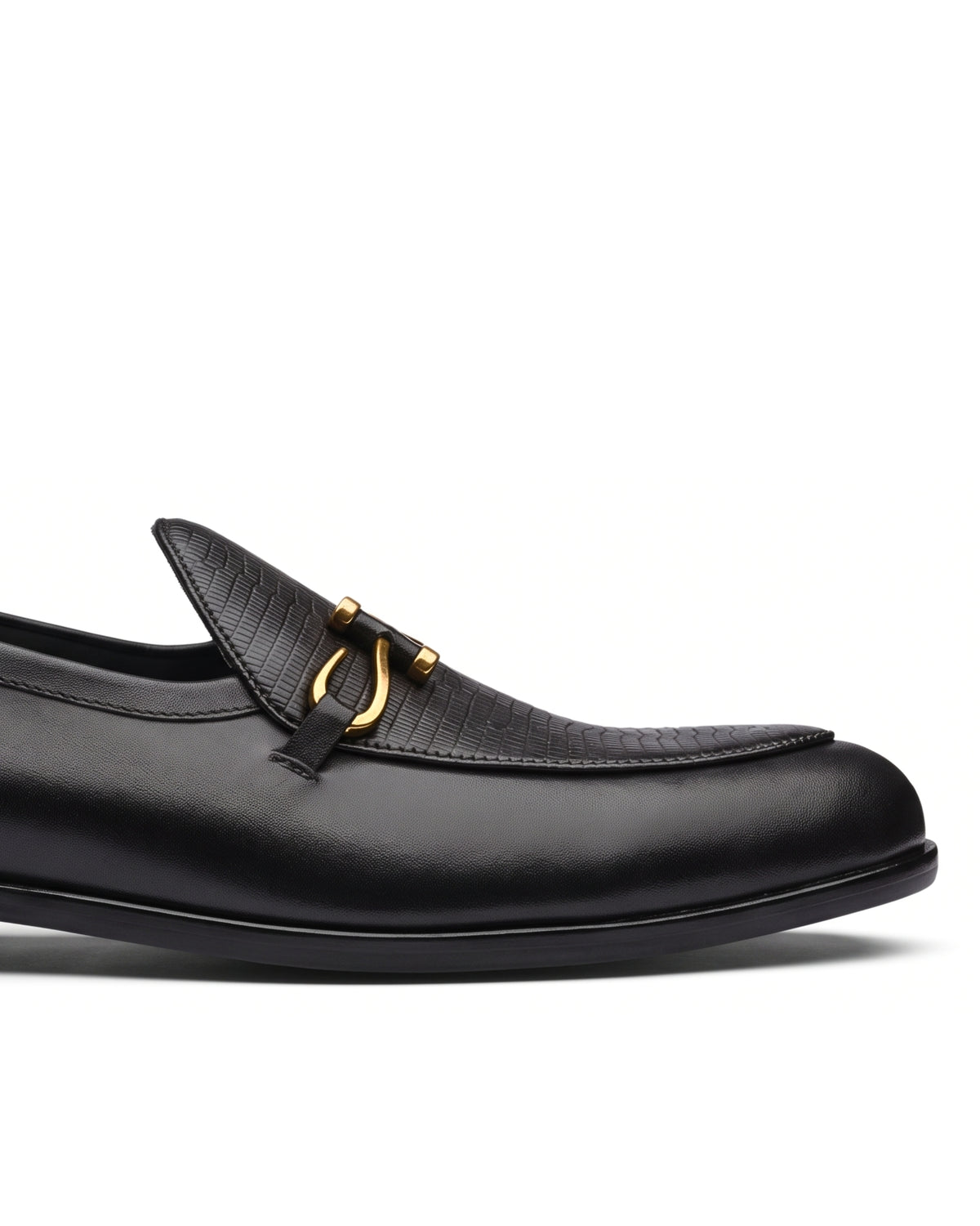 Bellagio Textured Horsebit Loafers | Obsidian Black