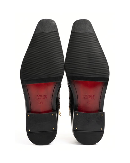 Marcello Crocodile-Embossed Chelsea Boots in Oxblood Brown by Martin Germont, additional view