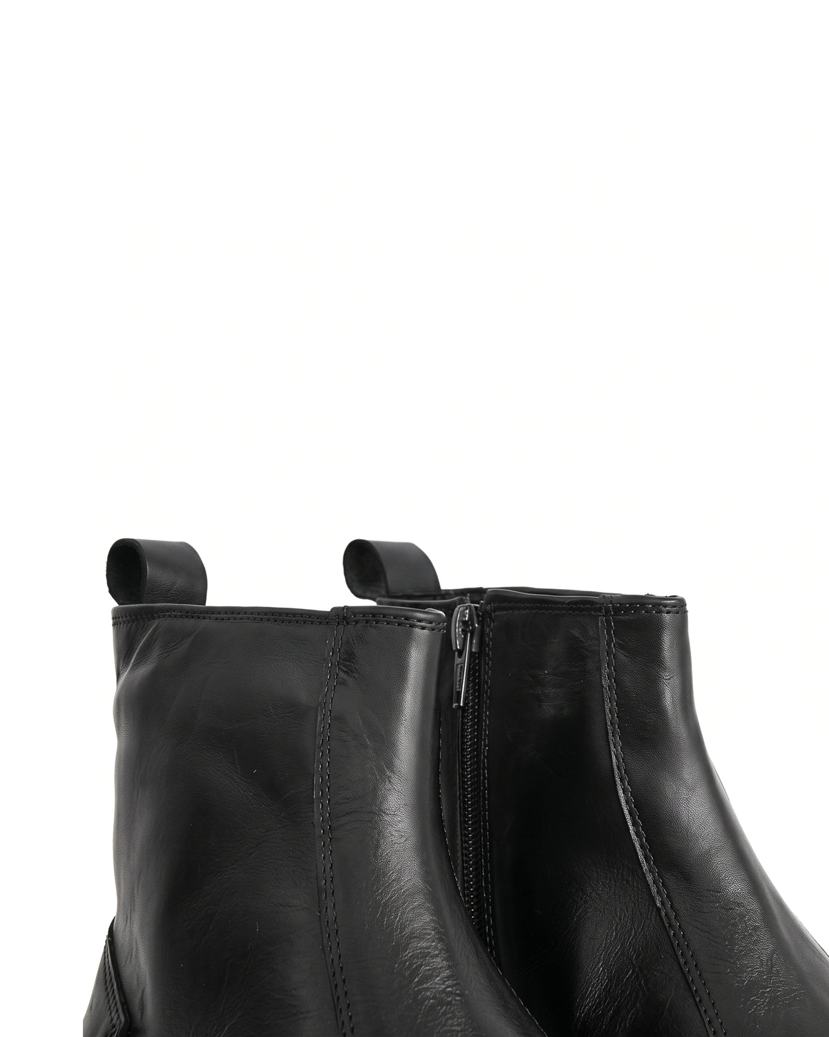 Massimo Cap-Toe Leather Chelsea Boots in Obsidian Black by Martin Germont, alternate angle