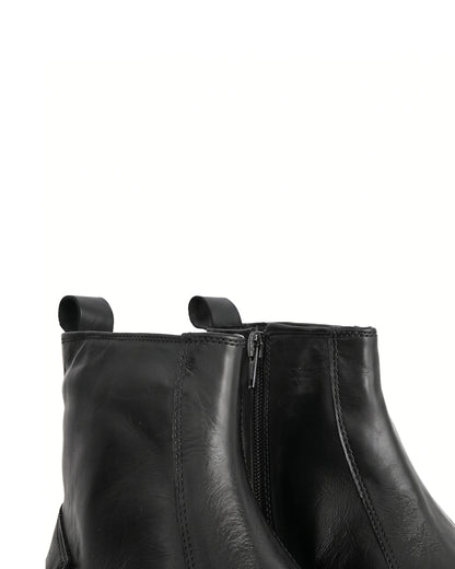 Massimo Cap-Toe Leather Chelsea Boots in Obsidian Black by Martin Germont, alternate angle