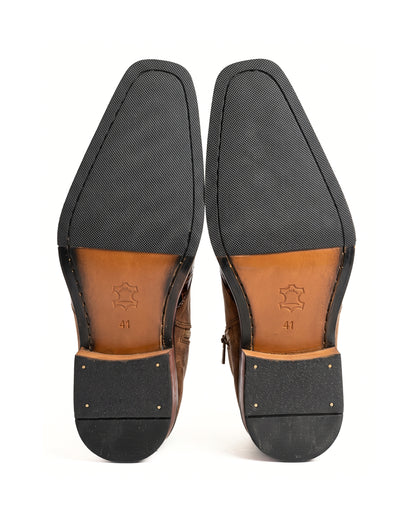 Ravello Floral-Embossed Chelsea Boots in Brown Toe by Martin Germont, additional view