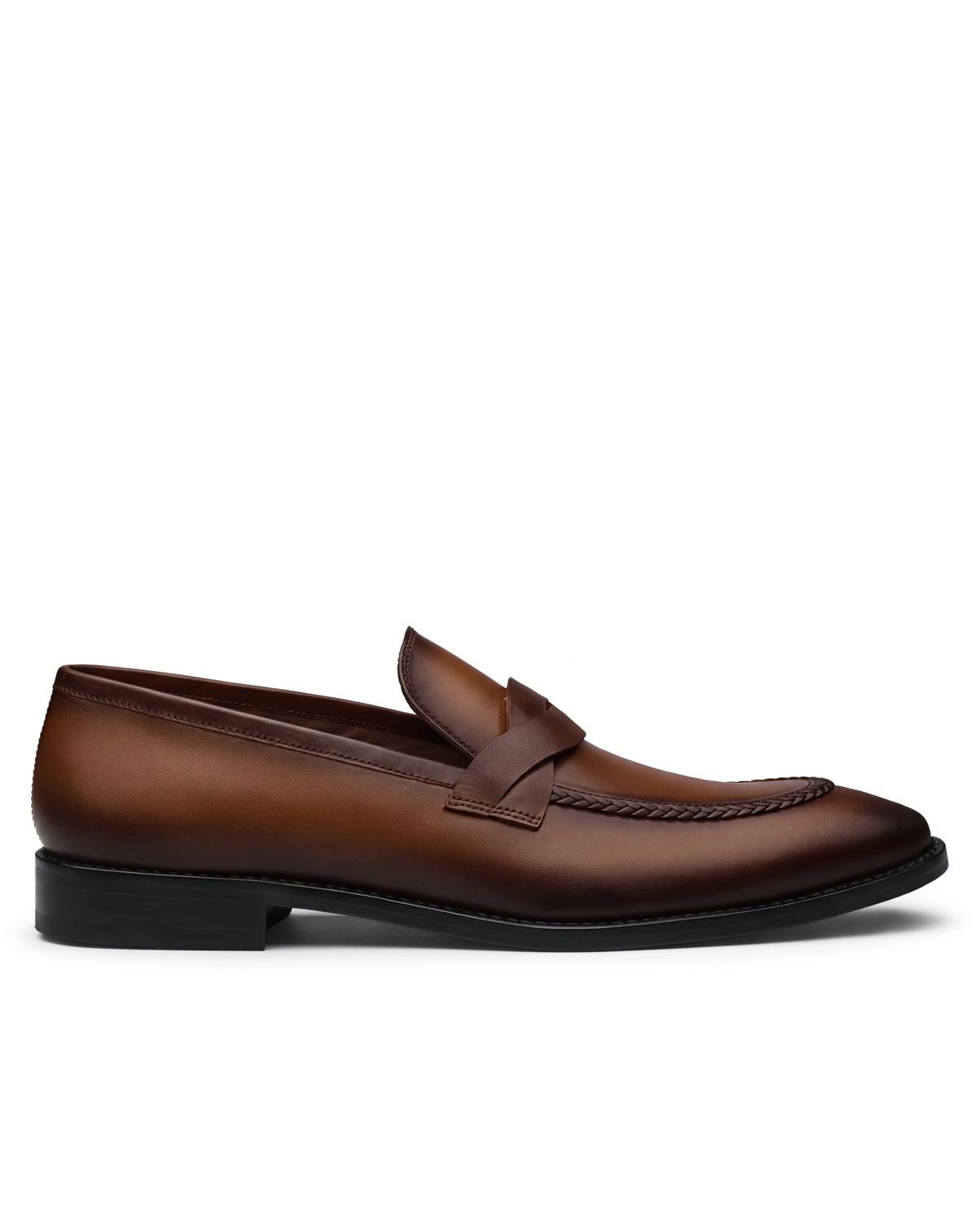 Richard Penny-Strap Loafers | Cognac Brown, side profile
