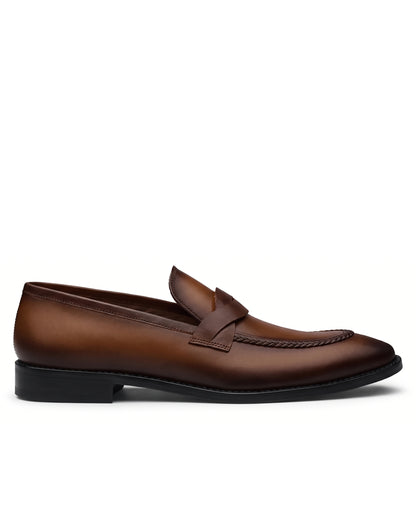 Richard Penny-Strap Loafers | Cognac Brown, side profile