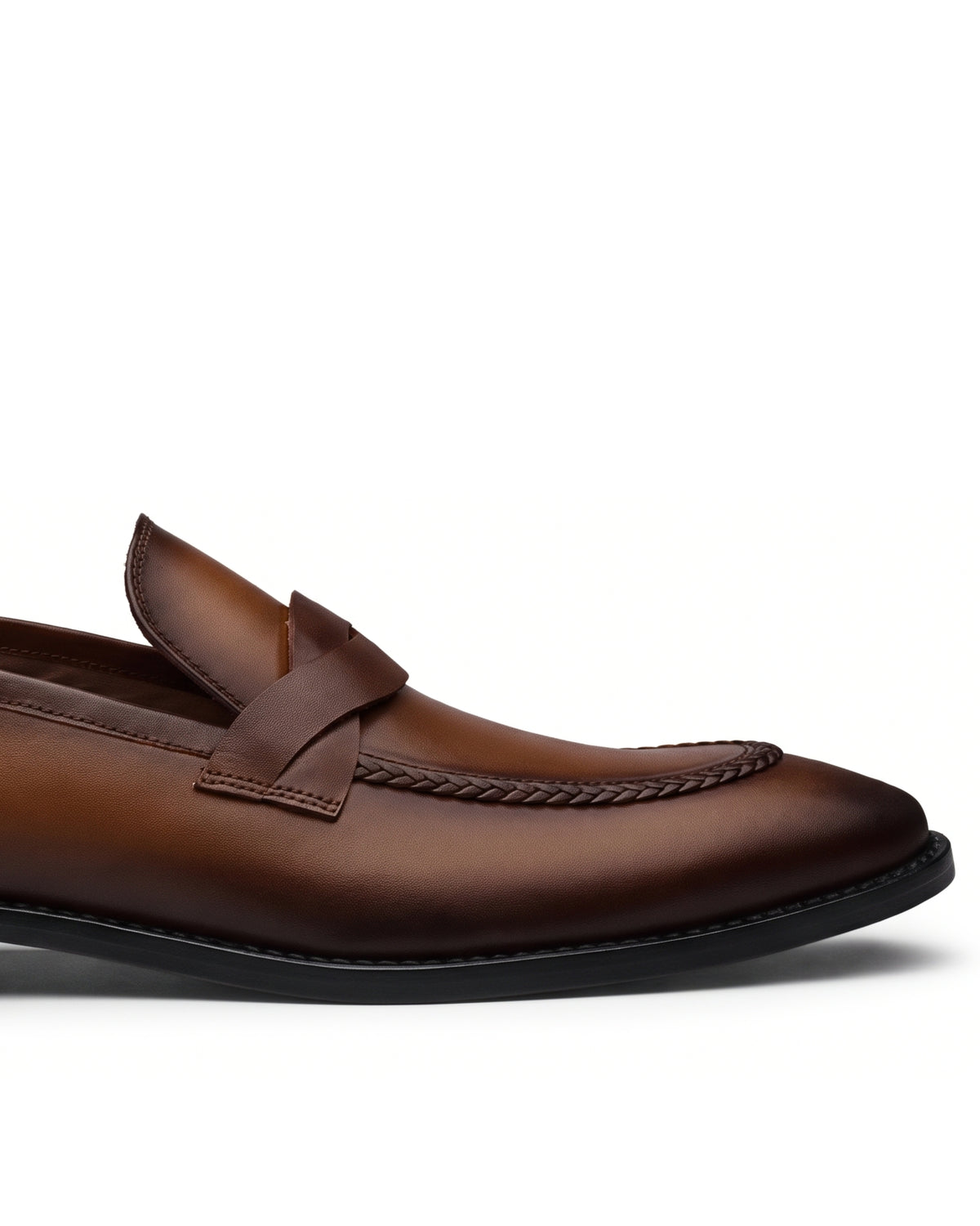 Richard Penny-Strap Loafers | Cognac Brown, close side view