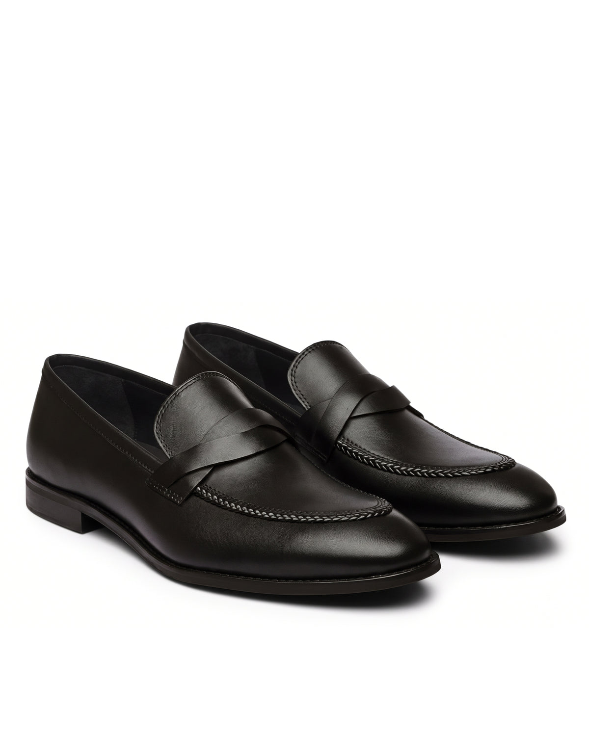 Richard Penny-Strap Loafers | Obsidian Black, pair view