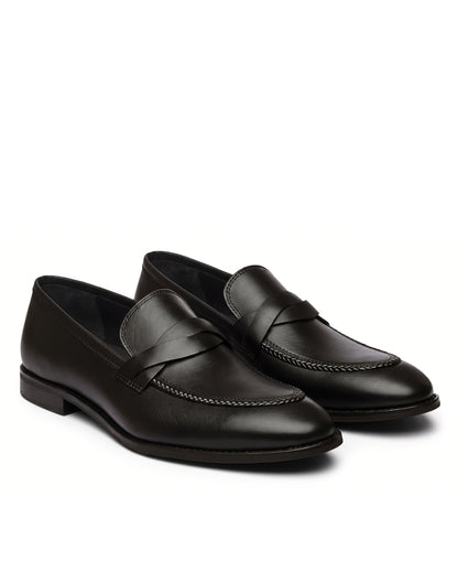 Richard Penny-Strap Loafers | Obsidian Black, pair view