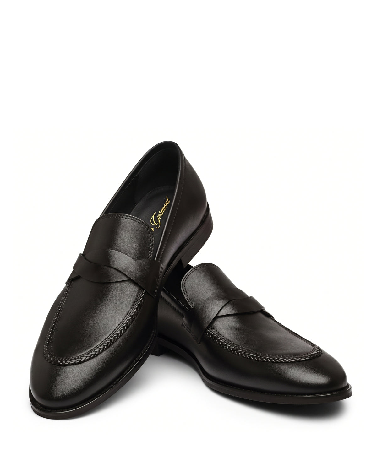 Richard Penny-Strap Loafers | Obsidian Black, angled view