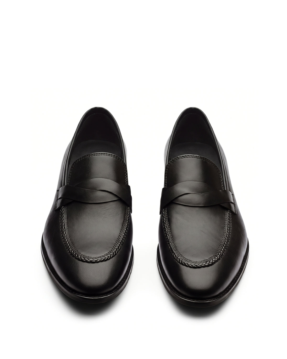 Richard Penny-Strap Loafers | Obsidian Black, leather detail