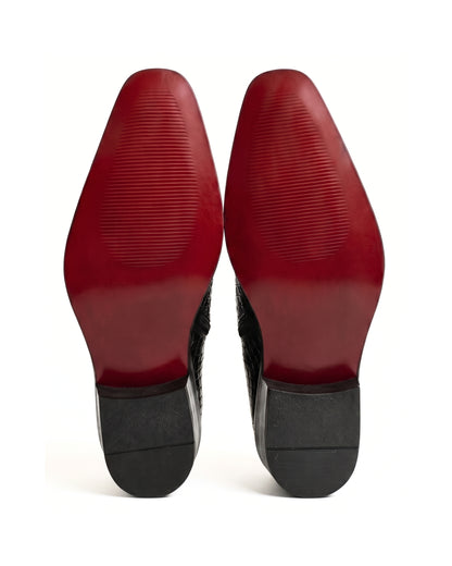 Romano Crocodile-Embossed Chelsea Boots in Obsidian Black by Martin Germont, additional view