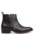 Romano Crocodile-Embossed Zip Chelsea Boots | Crimson-Welt Black