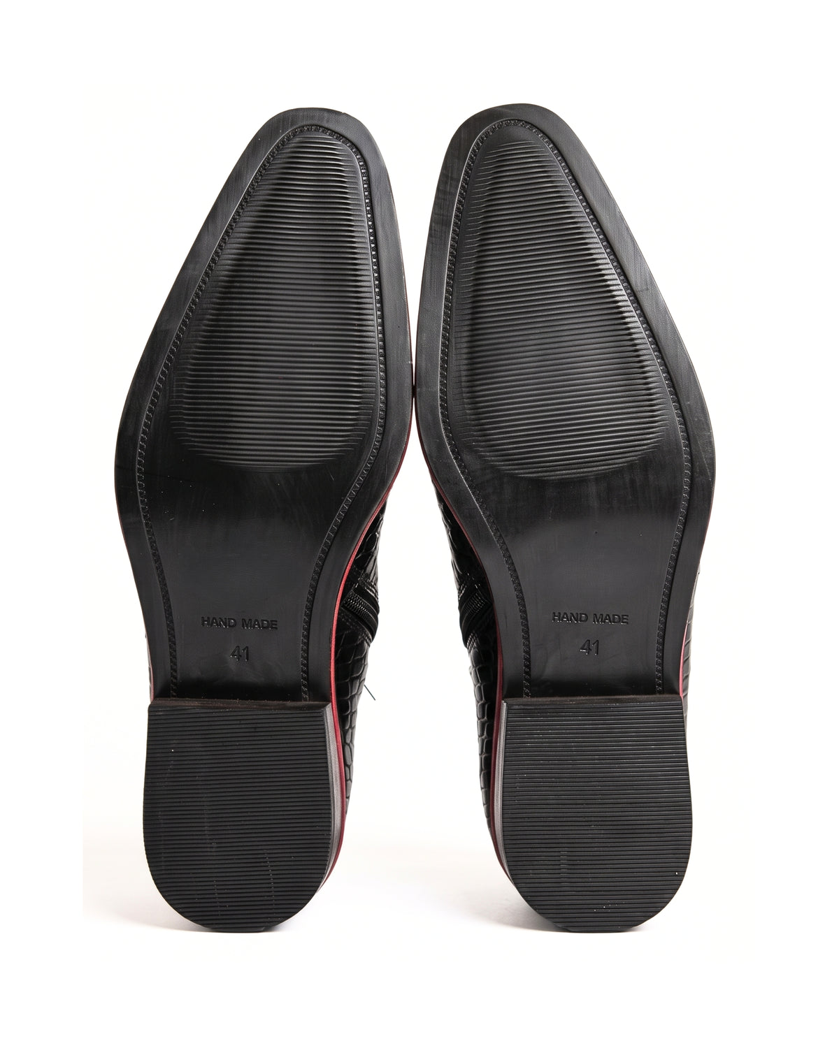 Romano Crocodile-Embossed Zip Chelsea Boots in Crimson-Welt Black by Martin Germont, additional view