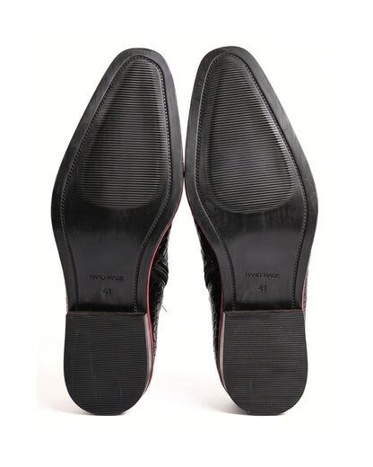 Romano Crocodile-Embossed Zip Chelsea Boots in Crimson-Welt Black by Martin Germont, additional view