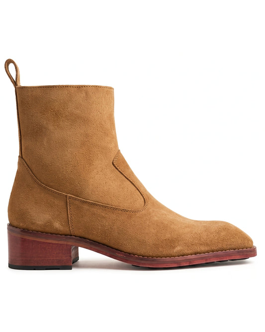 Santino Suede Chelsea Boots in Tuscan Tan by Martin Germont, side profile