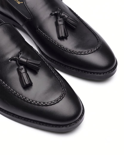 Lorenzo Tassel Loafers | Obsidian Black