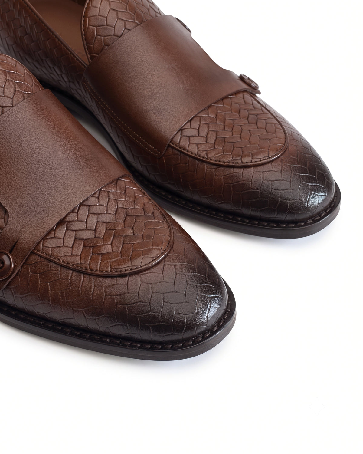 Regente Woven-Effect Side-Strap Loafers | Chestnut Brown