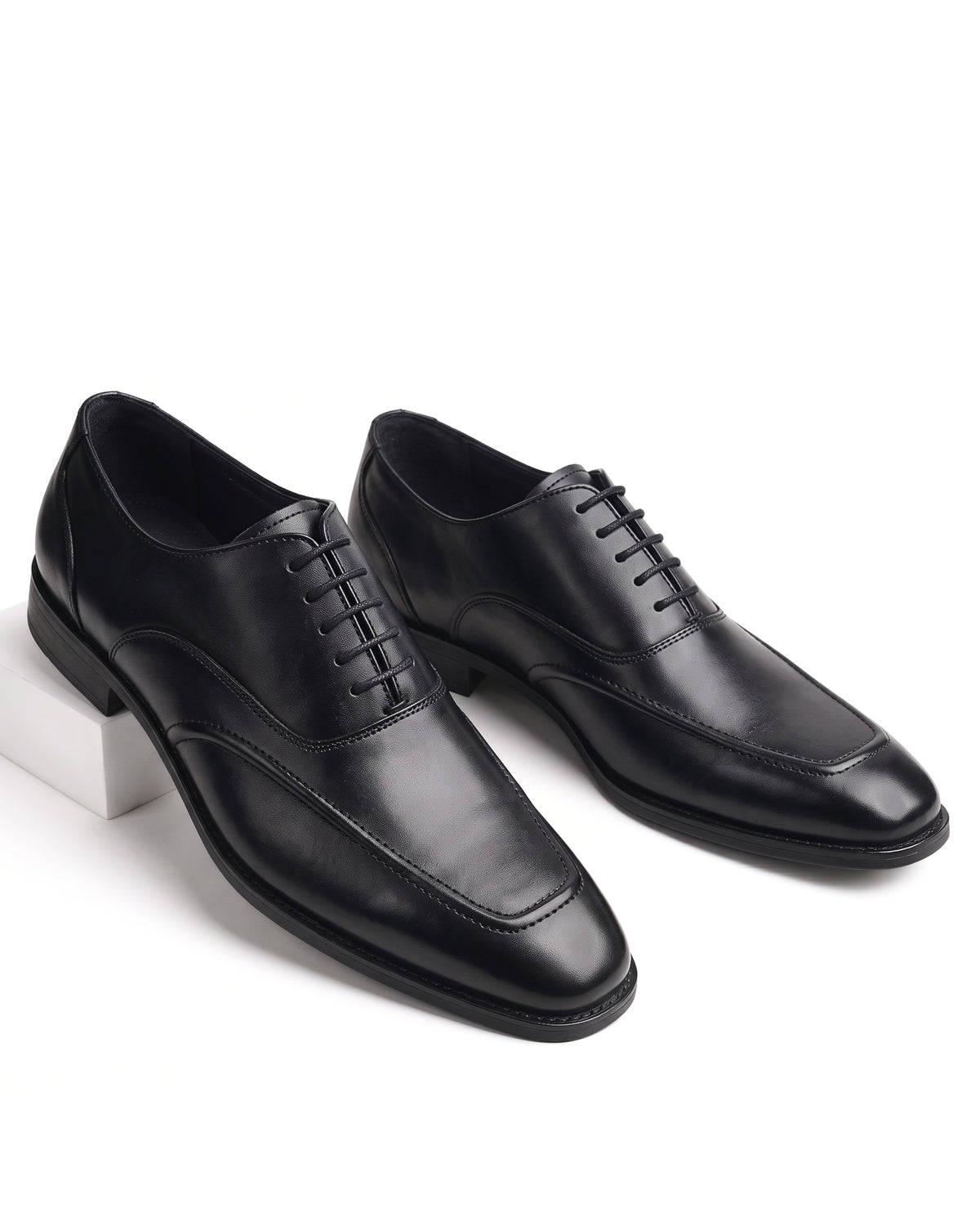 Signore Signature-Stitch Oxford Shoes | Obsidian Black
