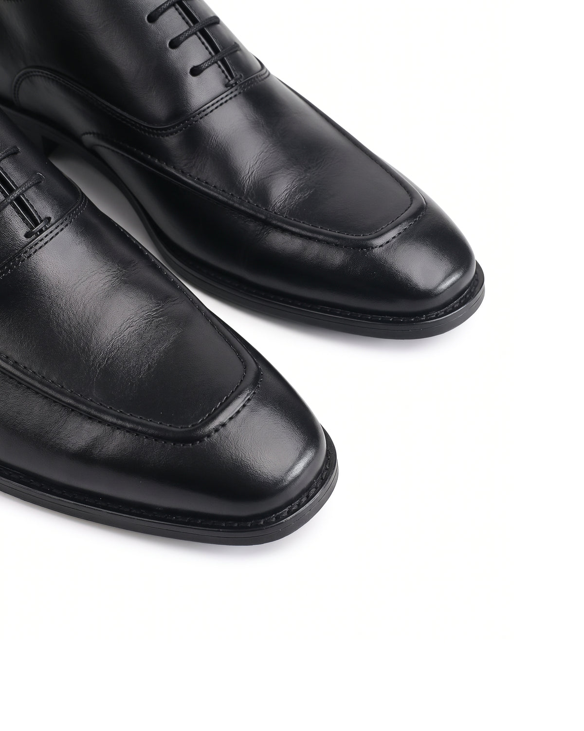 Signore Signature-Stitch Oxford Shoes | Obsidian Black
