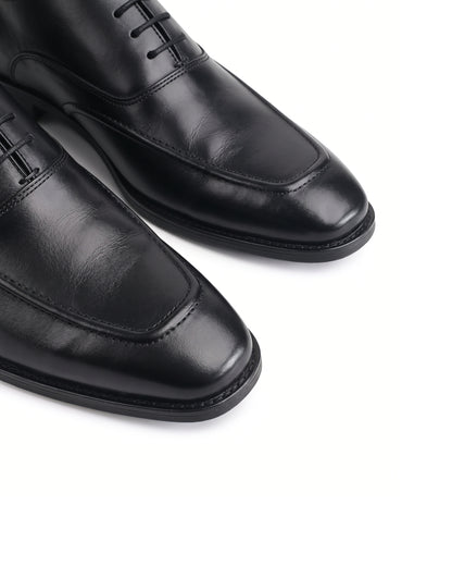 Signore Signature-Stitch Oxford Shoes | Obsidian Black