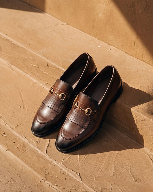 Cavaliere Fringed Horsebit Loafers | Espresso Brown